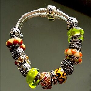 Pandora Bracelet Rare Retired 925 ALE Charms